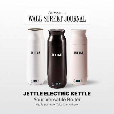 Jettle travel kettle LED display shows precise temperature for customizable brewing.