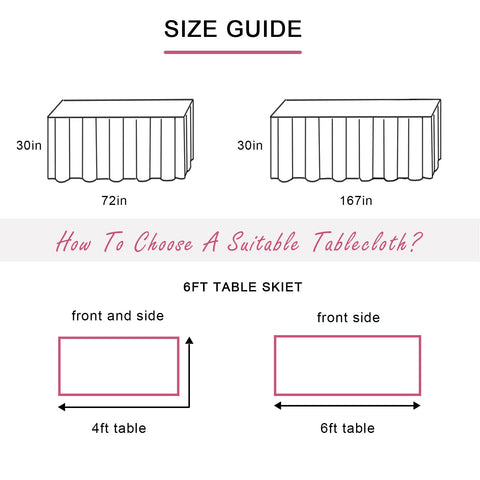 Jevix pink table skirt easy install with hook and loop for quick setup