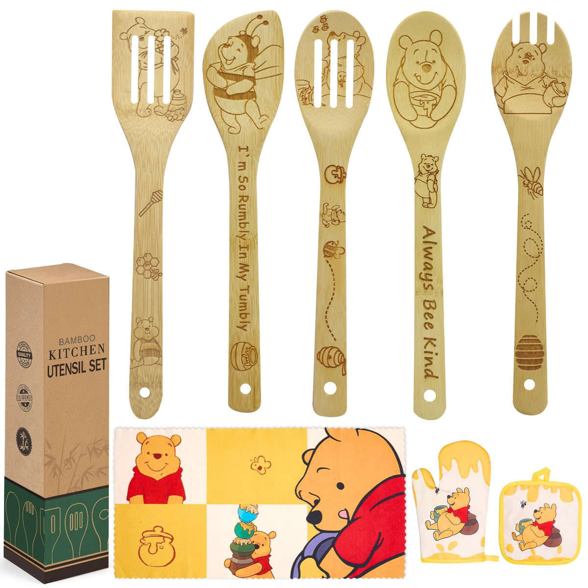 Jewelvwatchro bear-bee wooden spoons for easy cooking tasks