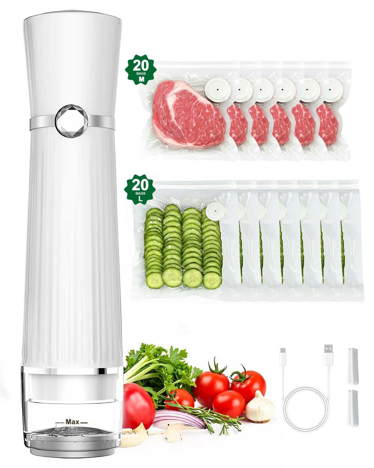 Jexqizy compact handheld sealer sealing food quickly for fresh storage