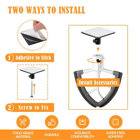 JFGLORIX attachment organizer shows screws and tape mounting options for flexible installation.