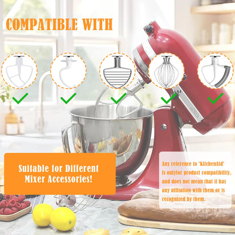 JFGLORIX space-saving storage rack keeps mixer attachments tidy and within reach in a busy kitchen.