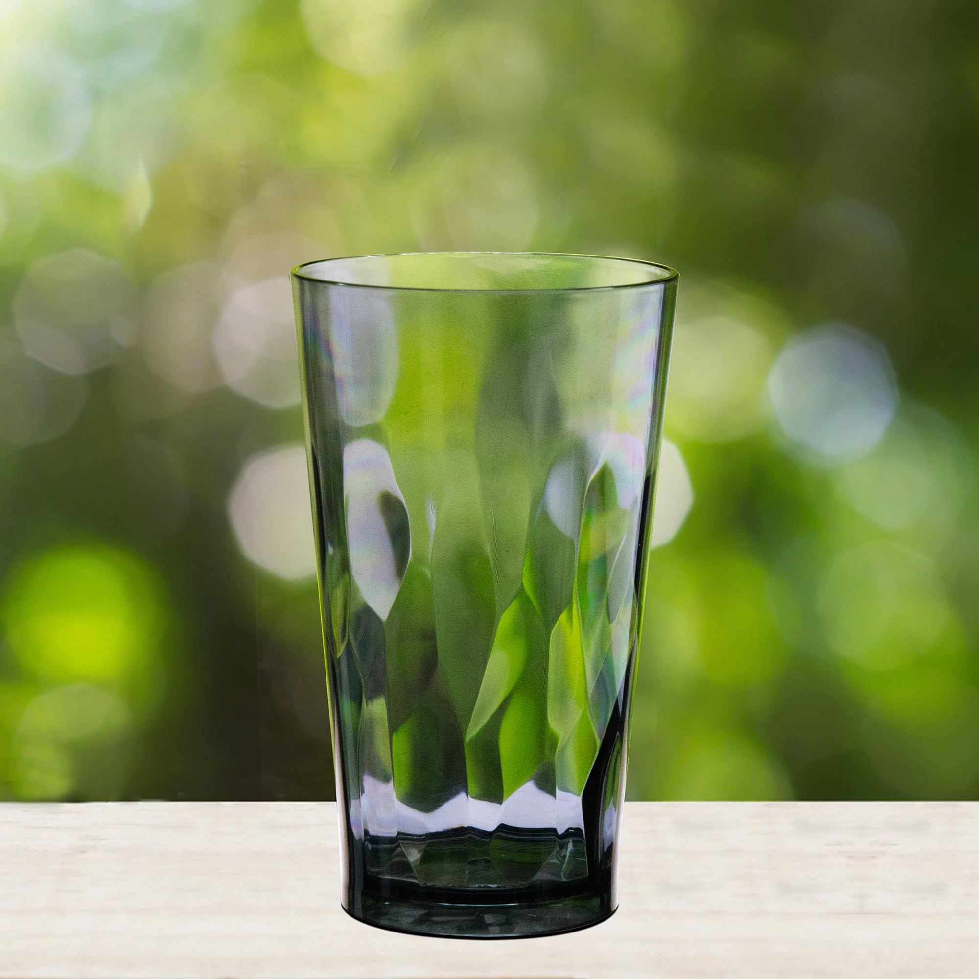 JGIRL stackable plastic drinkware in grey; space saving and kid friendly.