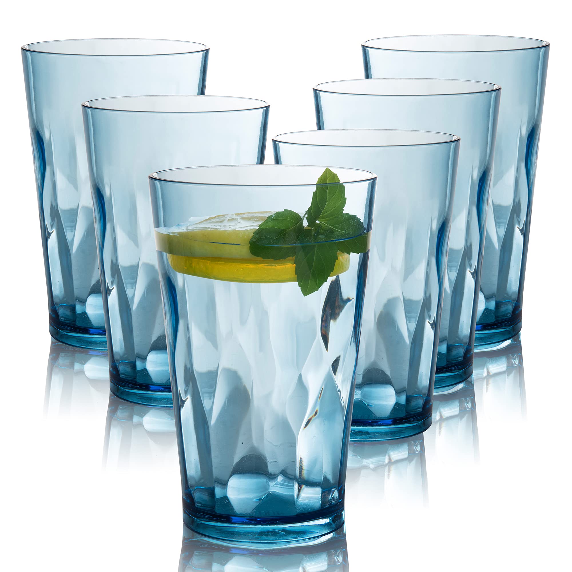 JGIRL unbreakable glass set of six, ideal for durable daily use at meals.