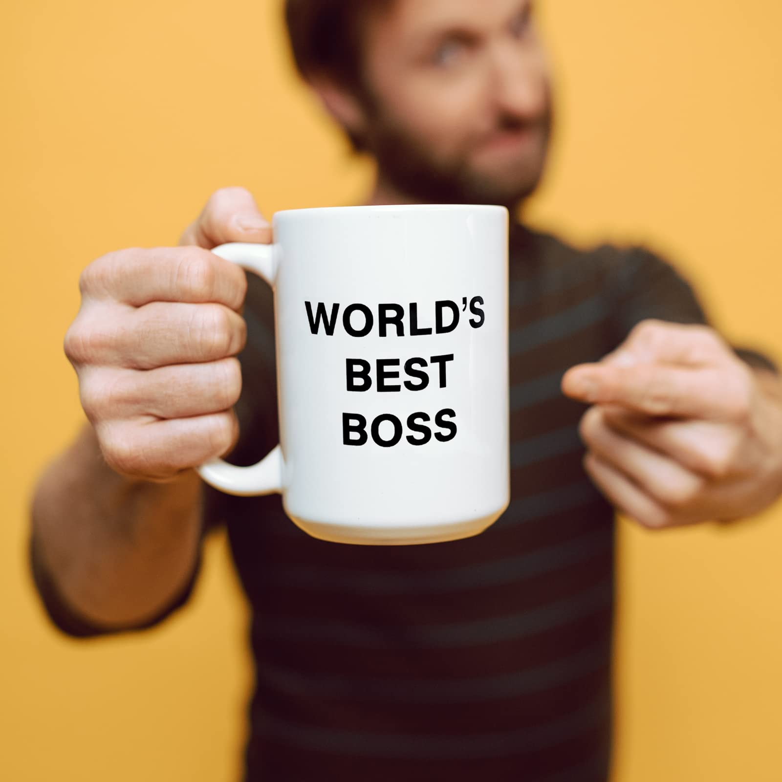 JGTONG World's Best Boss mug side print, double-sided for both hands