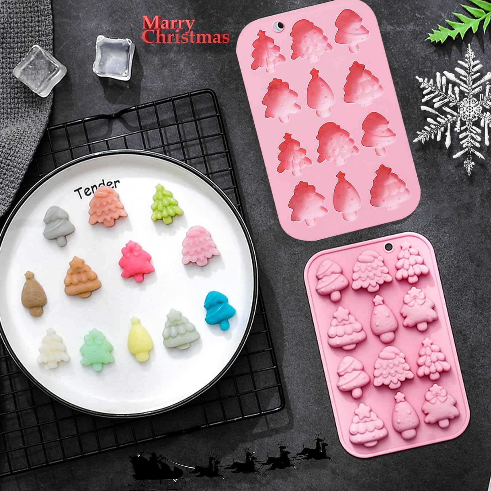 JHYlilia Christmas stocking mold pack for playful cupcakes and desserts.