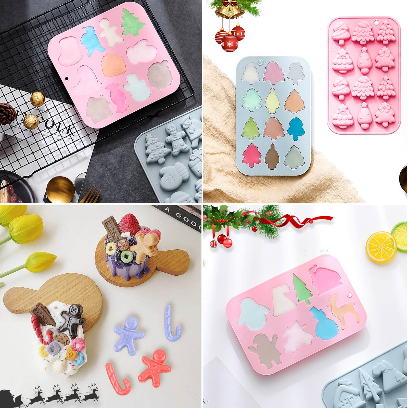 JHYlilia Santa Claus mold pack for charming holiday desserts.