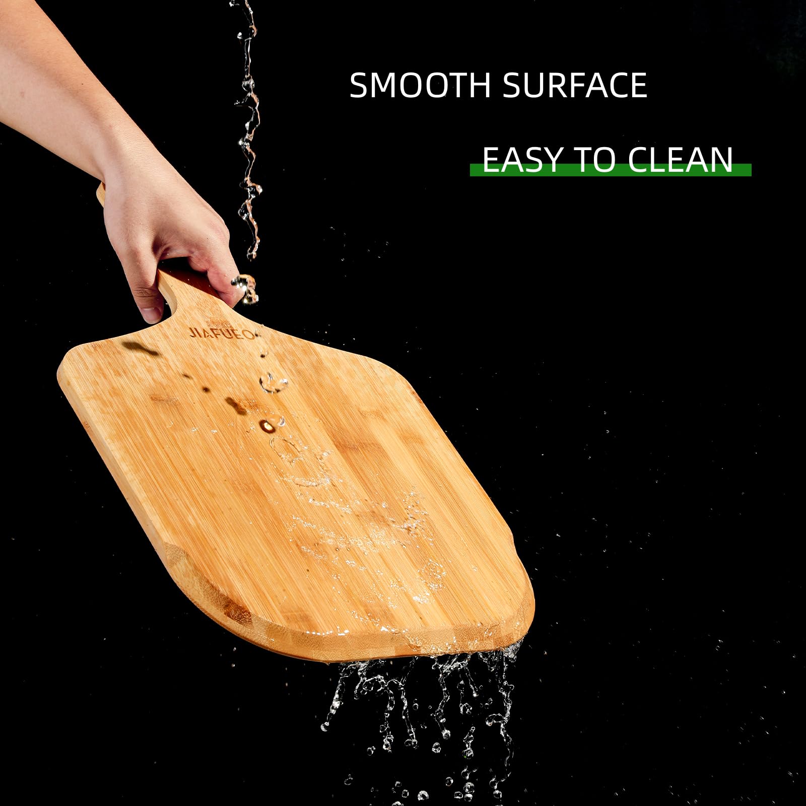 JIAFUEO 12-inch peel accommodates pizzas up to 11 inches.