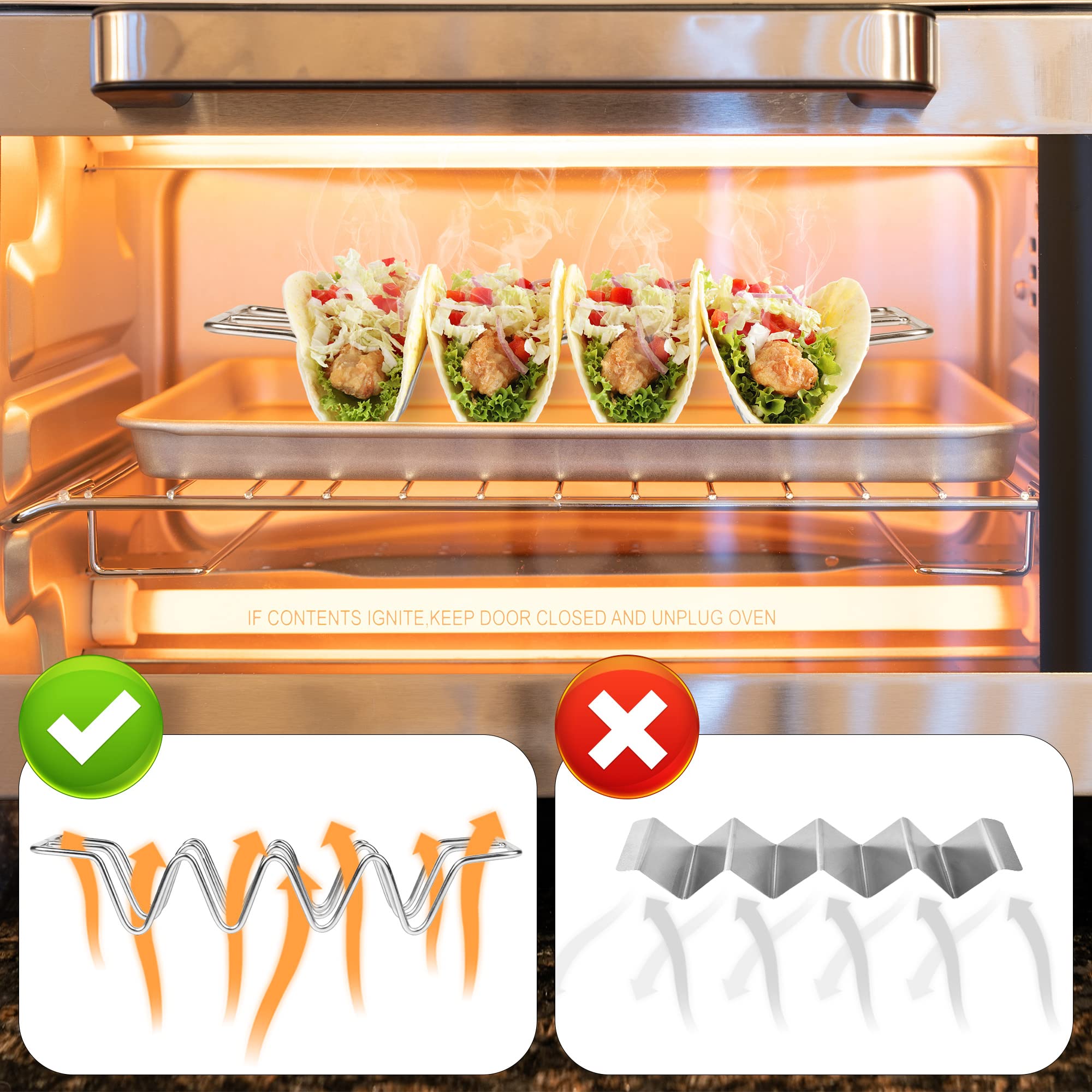 JIBOLAT gap-design taco holder for heat-influenced crispy shells.