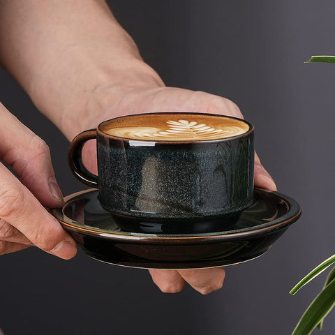 JIEMEI HOME 4 oz demitasse cups ready for latte, cappuccino or espresso rituals.