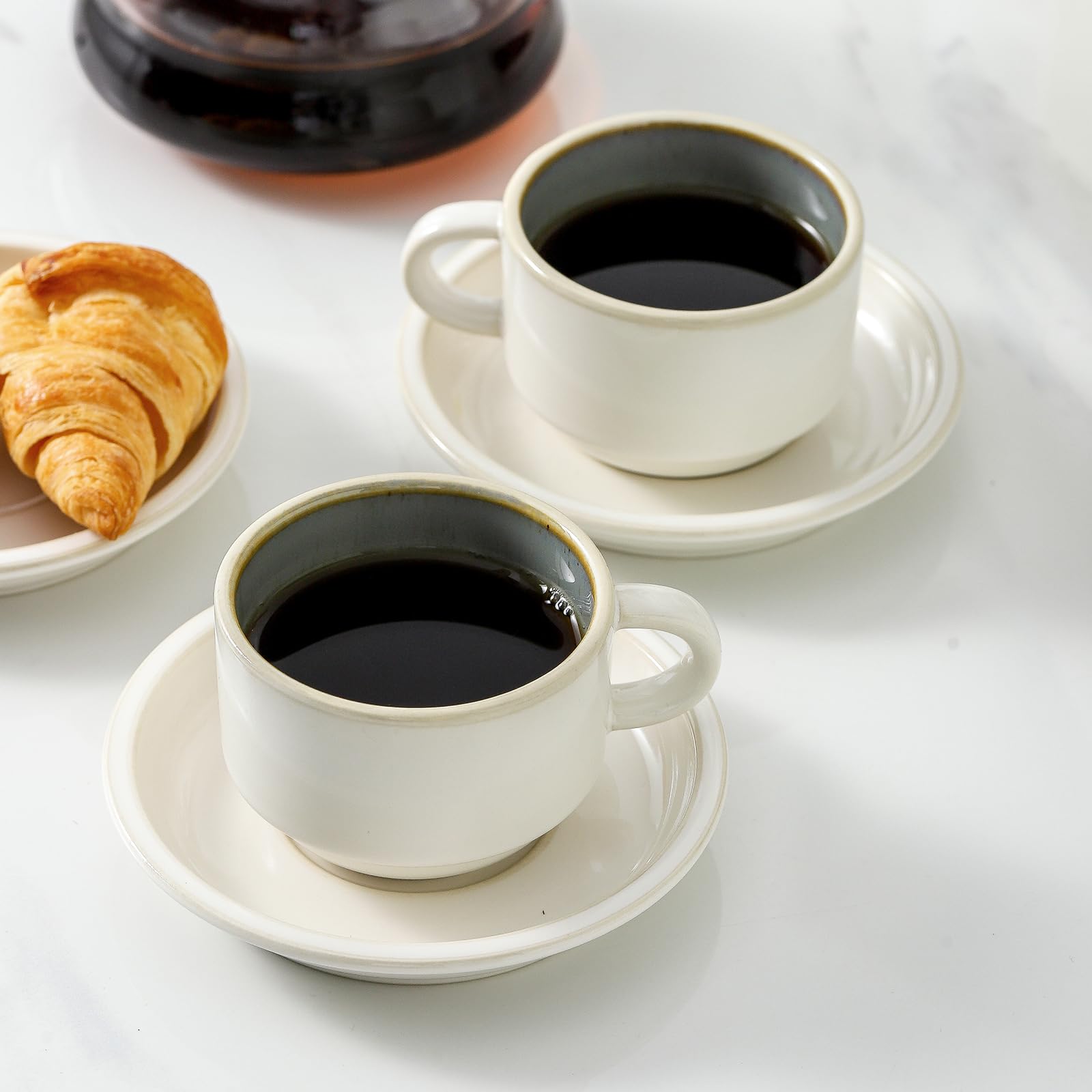 JIEMEI HOME cups are microwave and dishwasher safe for easy cleanup.