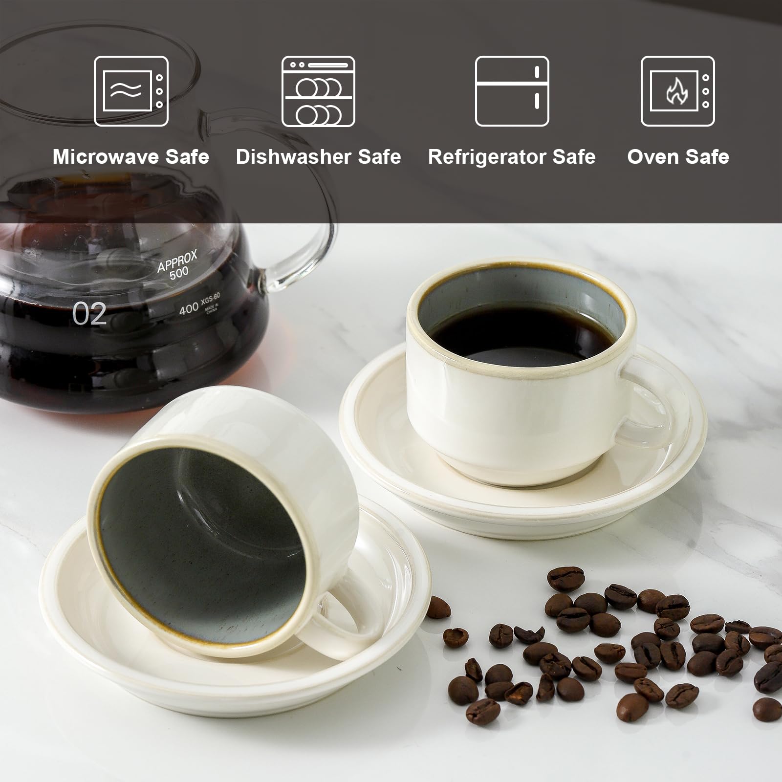 JIEMEI HOME saucers with grooves keep cup bottoms stable during transport.