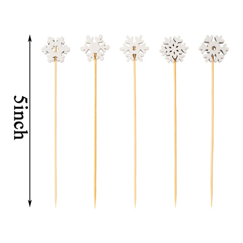 Jiesky Christmas snowflake pick style 2: elegant snowflake design for desserts