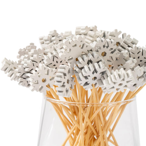 Jiesky Christmas snowflake pick style 4: decorative skewers for cocktails and canapés