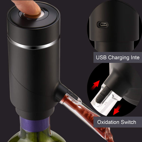 JIFAR instant wine decanter with aeration switch for deeper aromas