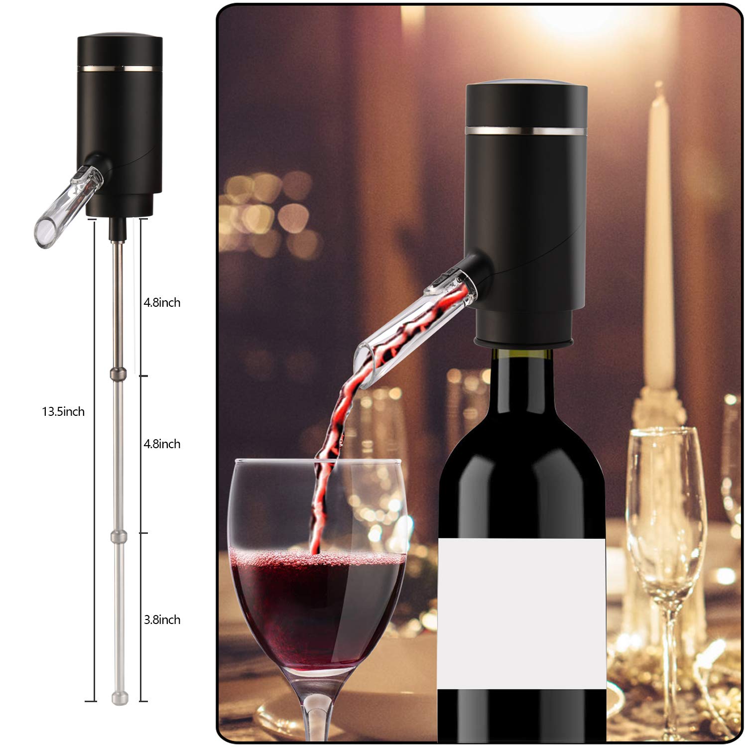 JIFAR wine dispenser pump in action for controlled, minimal-splash pours