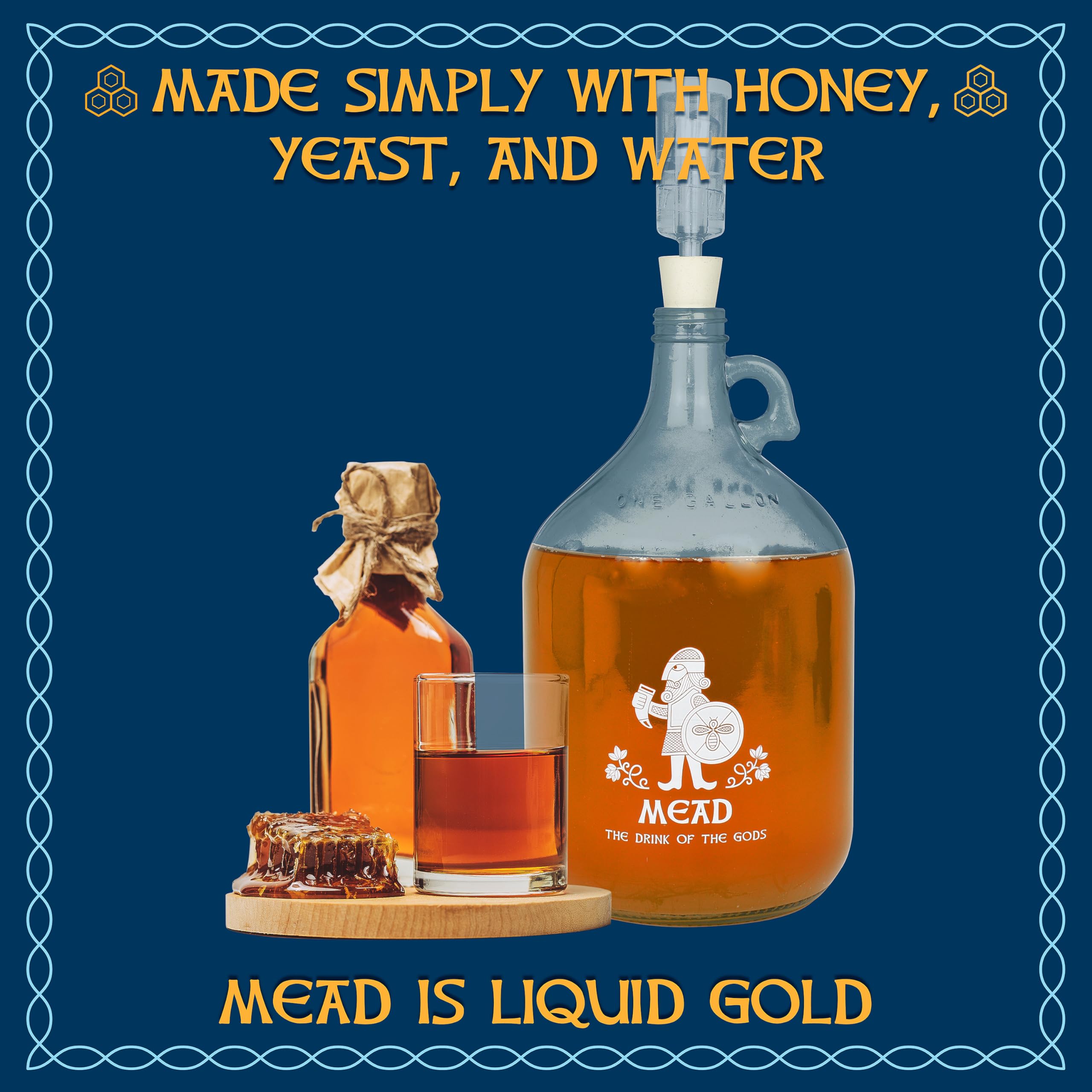 Jigger N' Dash mead kit ingredients ready for your first brew.