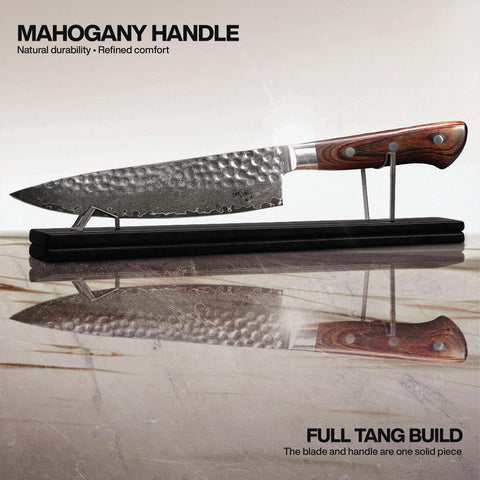 Jikko Damascus Edition full-tang construction for balanced handling.