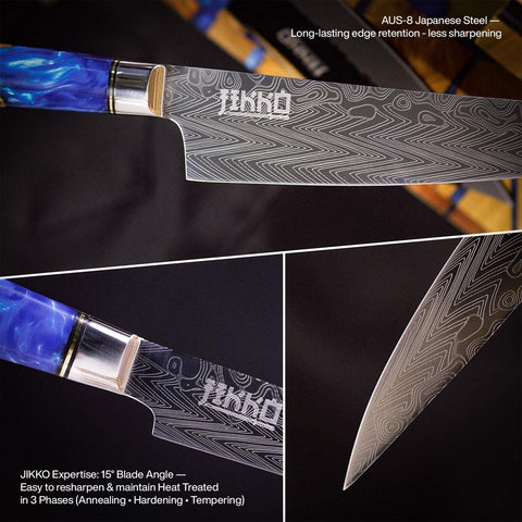 Jikko Eternal Wave nakiri knife ideal for precise vegetable prep.