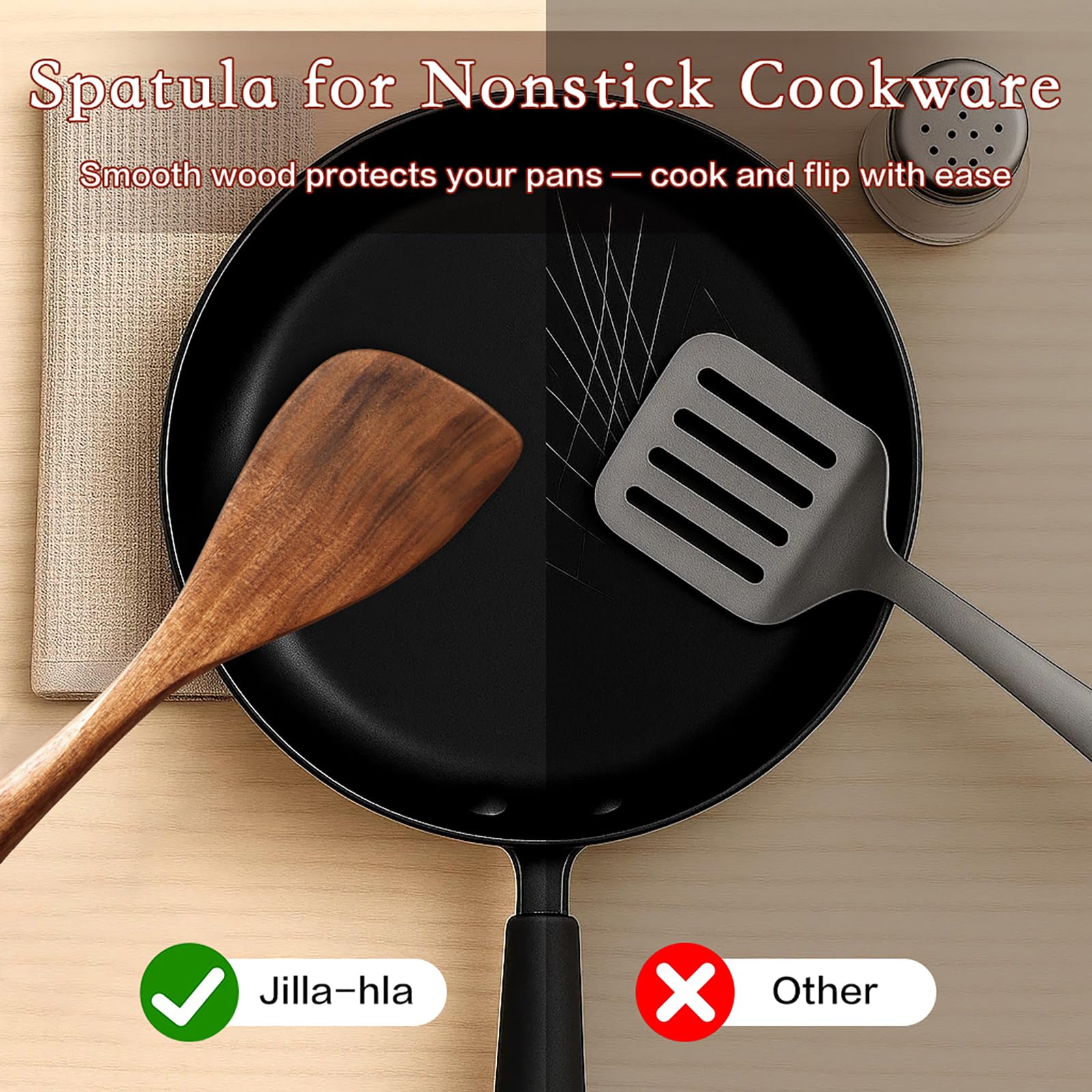 Jilla-hla spatula easy to clean after cooking with hot soapy water.