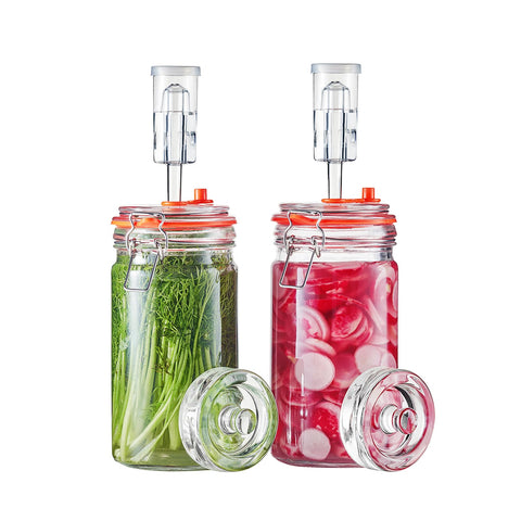 JILLMO 1L fermentation jar front view ideal for at-home kraut brewing