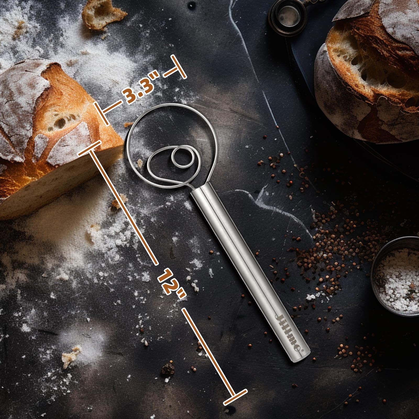 Jillmo Danish Dough Whisk dishwasher safe for easy cleaning.