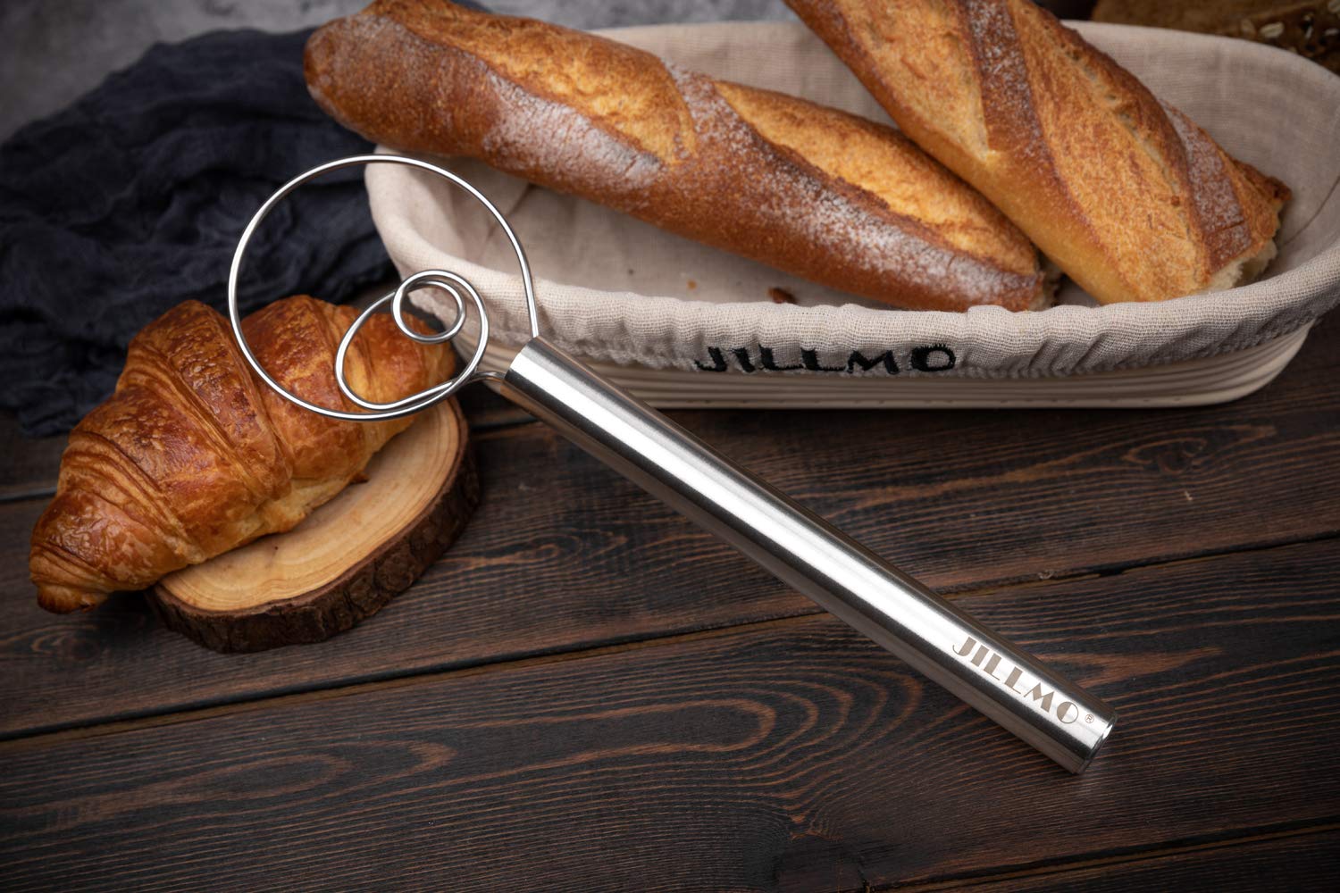 Jillmo Danish Dough Whisk sturdy construction for heavy dough.