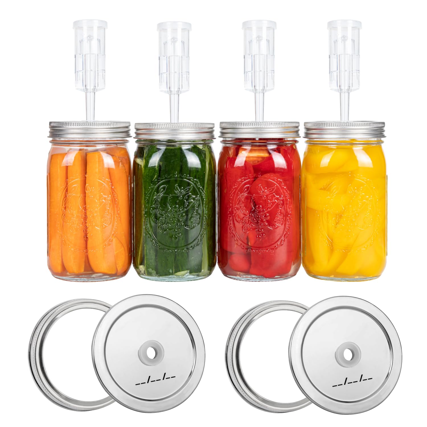 Jillmo six lid kit includes lids seals and airlocks for ready use