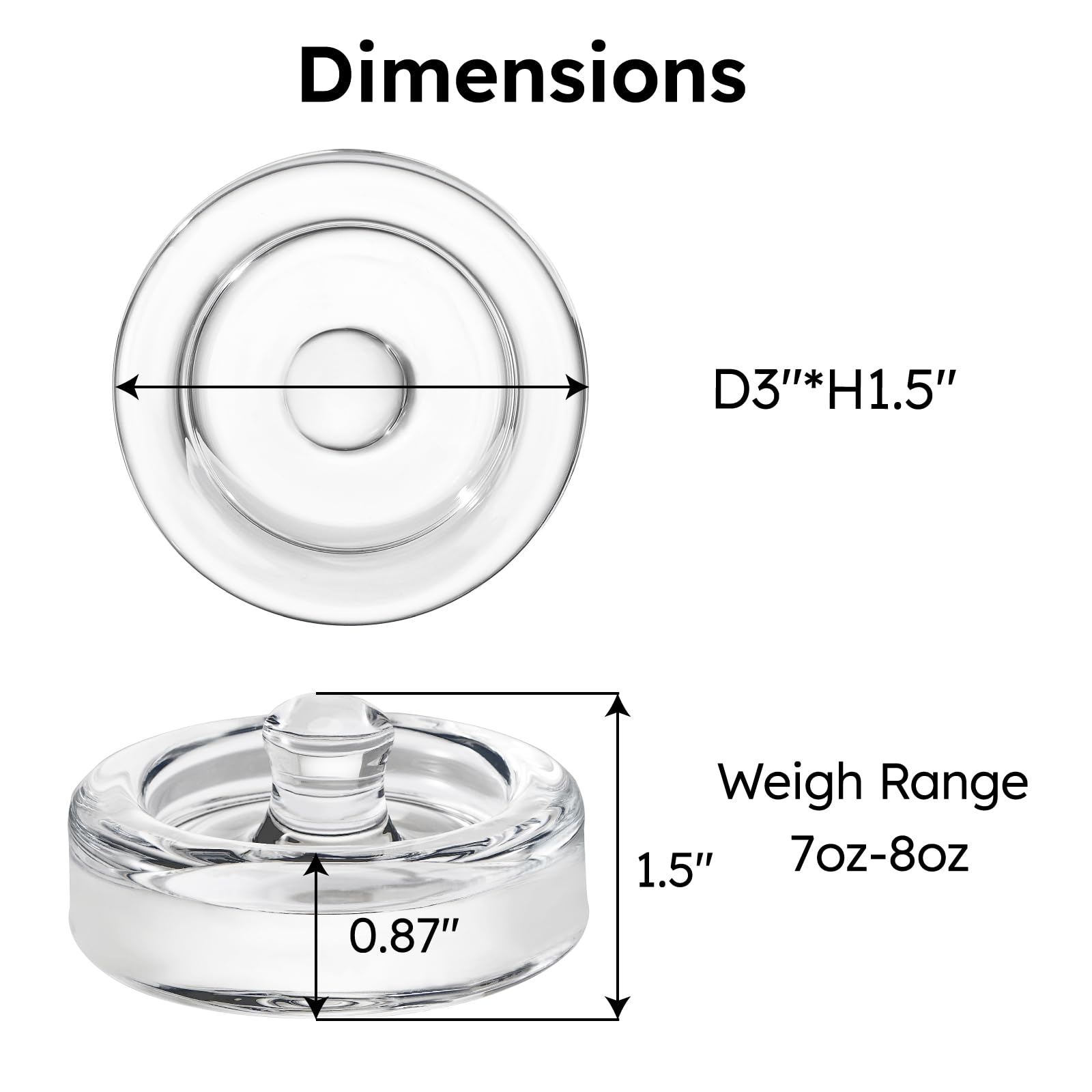 JILLMO glass weight with flat-bottom focus prevents air gaps during fermentation.