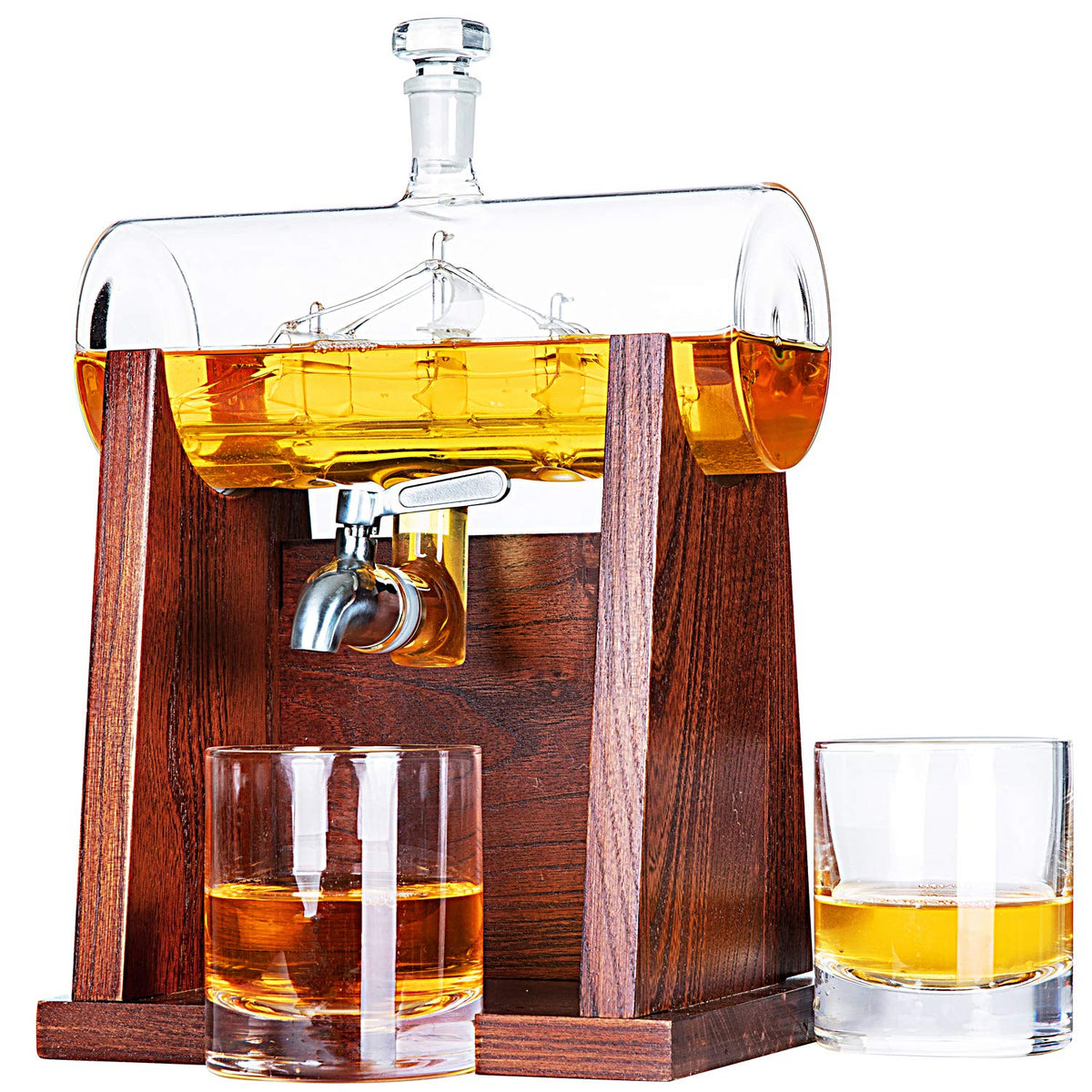 JILLMO 1250ml whiskey decanter with clear crystal for safe use