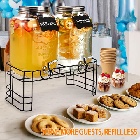 JILLSKY complete beverage dispenser set with labels for organization.