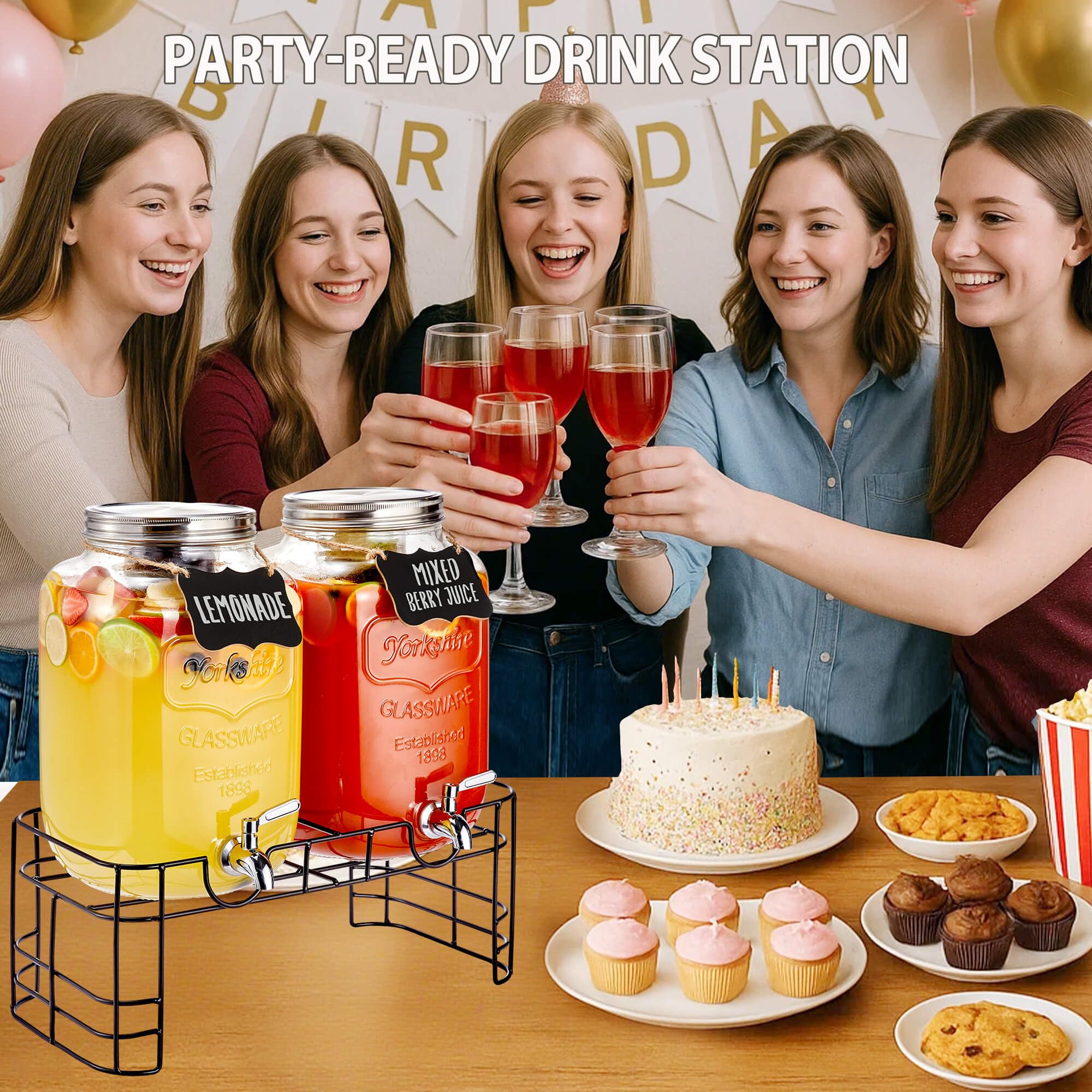 JILLSKY wide-mouth lid design keeps drinks fresh during events.