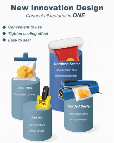 JIMEZON mini bag sealer auto shut-off for safe operation
