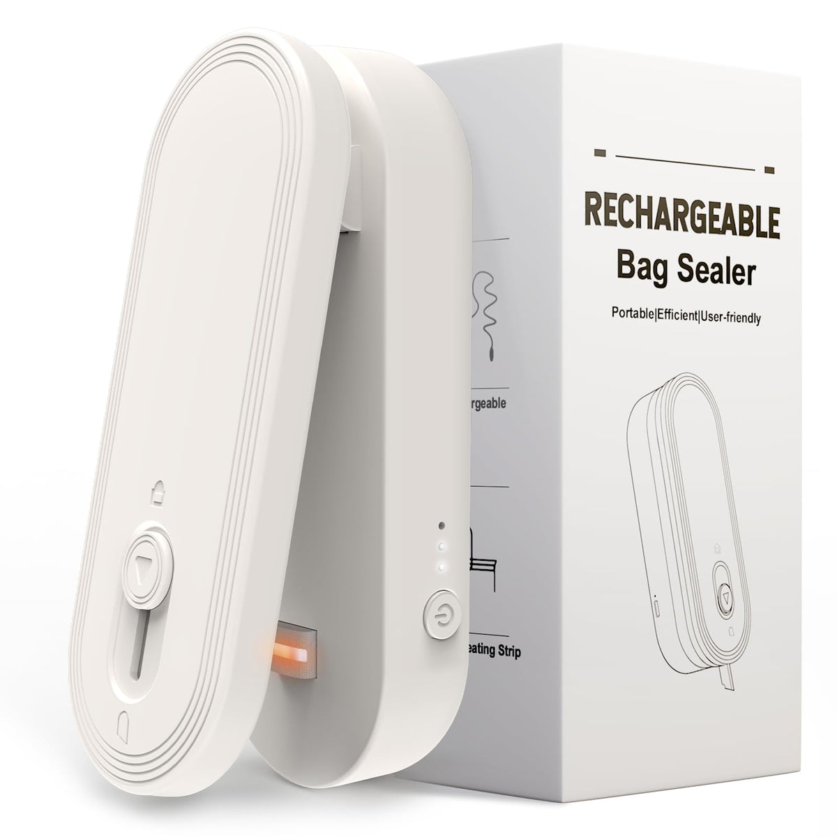 JIMEZON mini bag sealer with wide heating strip seals snacks airtight at home.