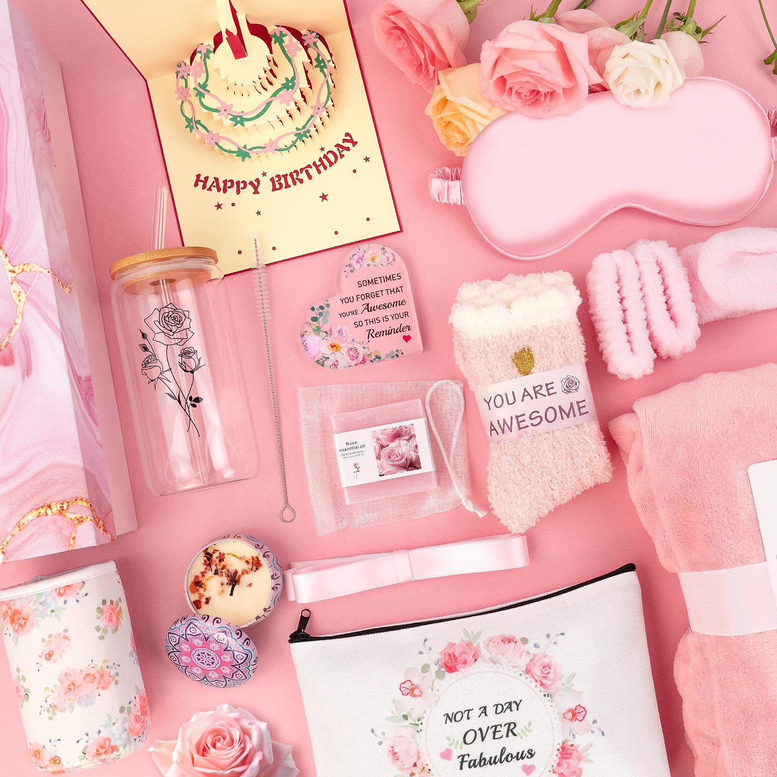JiMiao rose-scented candle and handmade soap set with lasting fragrance