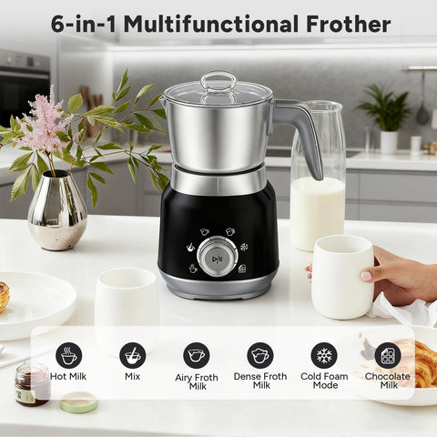 JIMYIU dishwasher-safe design simplifies cleanup after milk froth.