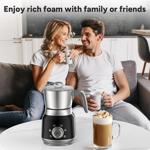 JIMYIU hot and cold froth options enhance iced beverages.
