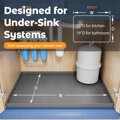Jin&Bao bathroom cabinet setup keeps toiletries dry and cabinets clean.