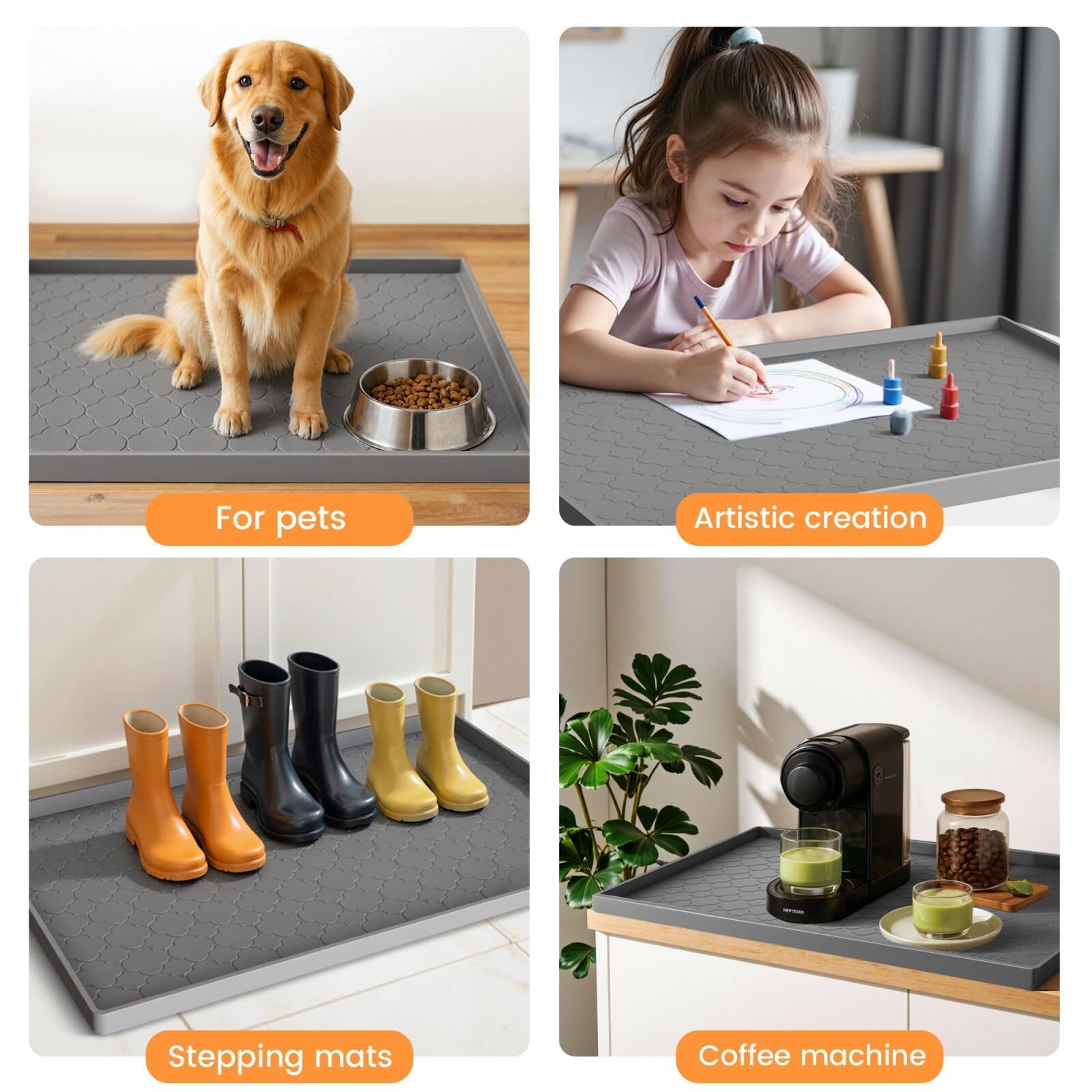 Jin&Bao storage organization solution doubles as a mat and drying tray.