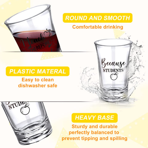 Jinei teacher shot glass style C featuring clear print for visibility