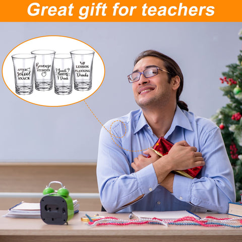 Jinei teacher shot glass style D with bold teacher-themed wording