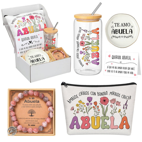 Jingmore abuela glass cup 16 oz, easy to clean and enjoy beverages.