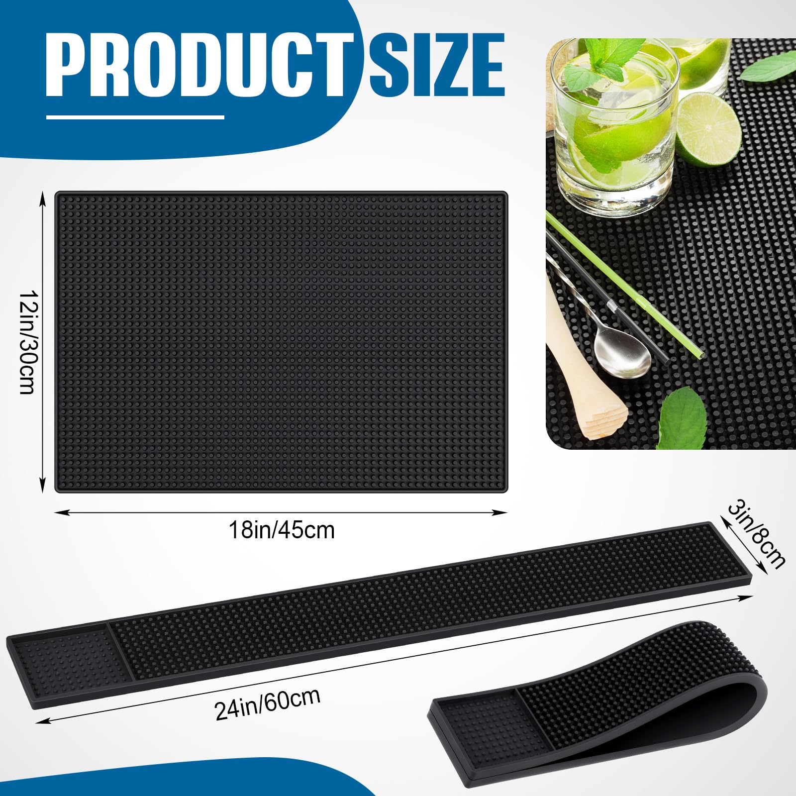Jingmore bar mat 24x3 strip keeps spills contained on coffee bar stations