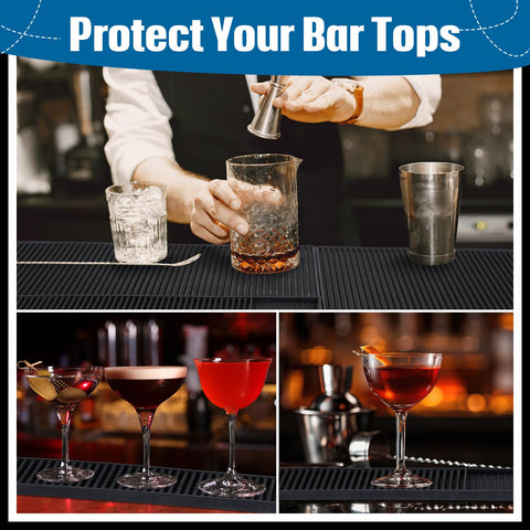Jingmore bar mat close-up shows thick rubber for durability and non-slip grip