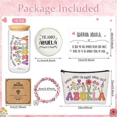 Jingmore canvas makeup bag abuela print, store cosmetics neatly on the go.