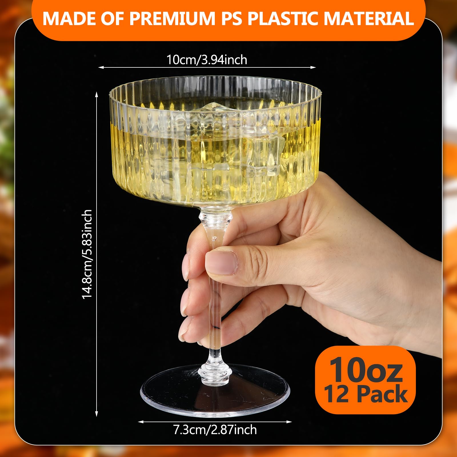 Jingmore disposable plastic martini cups 12pc ideal for quick setups and mess-free events