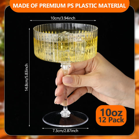 Jingmore disposable plastic martini cups 12pc ideal for quick setups and mess-free events