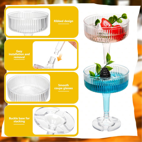 Jingmore elegant ribbed design adds sophistication to desserts and cocktails
