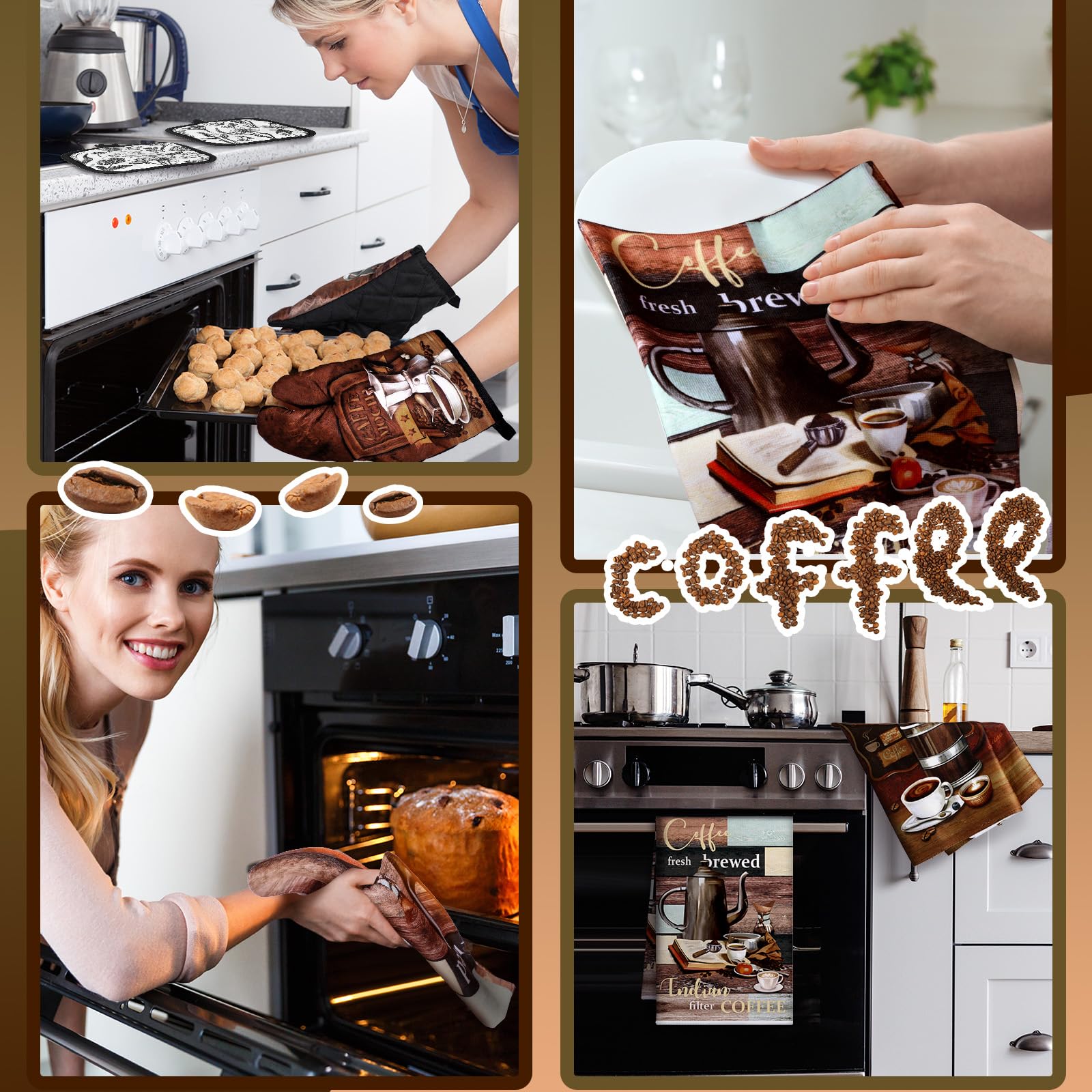 Jingmore kitchen mitts with a hanging loop for quick access.
