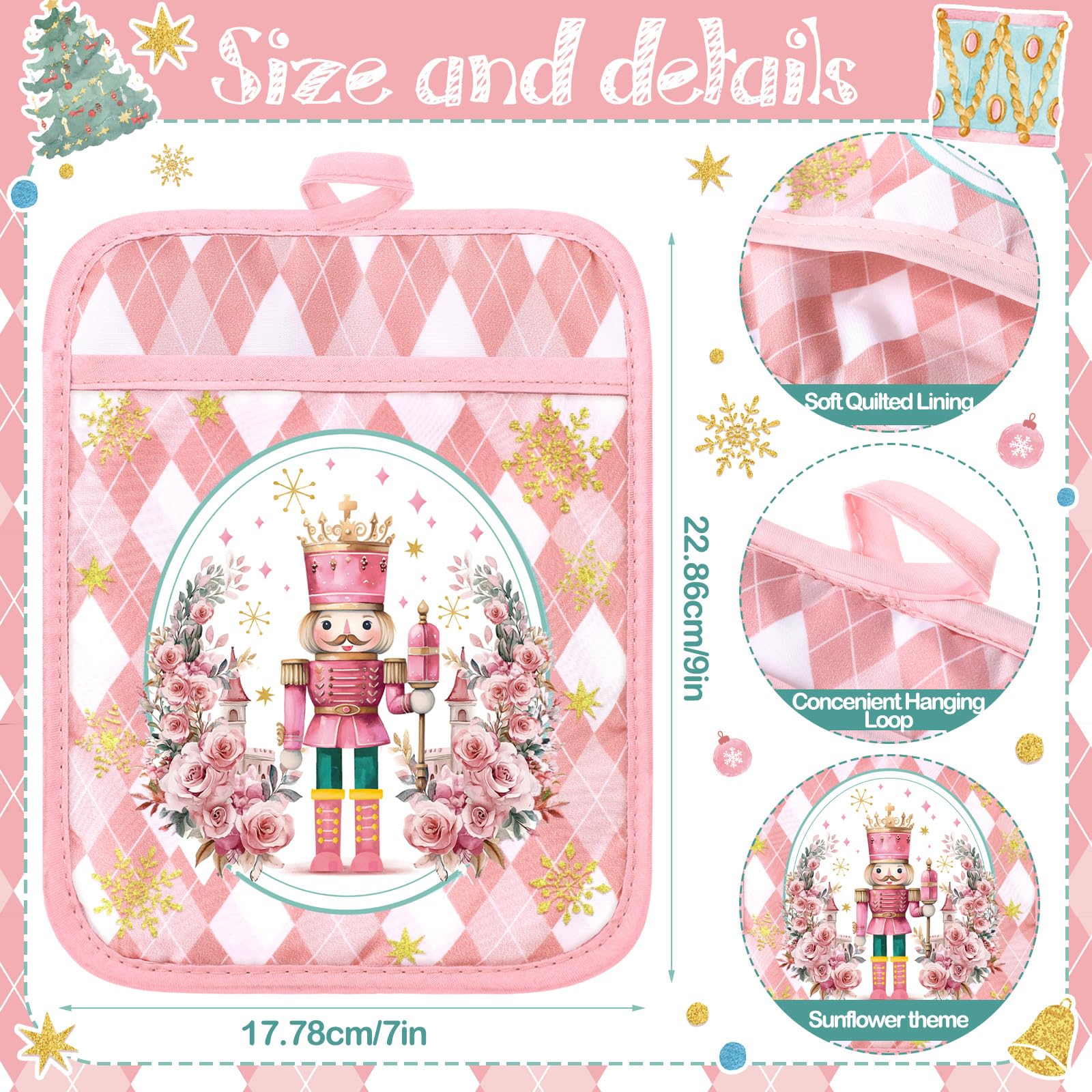 Jingmore nutcracker-themed pot holder showcasing festive kitchen accents